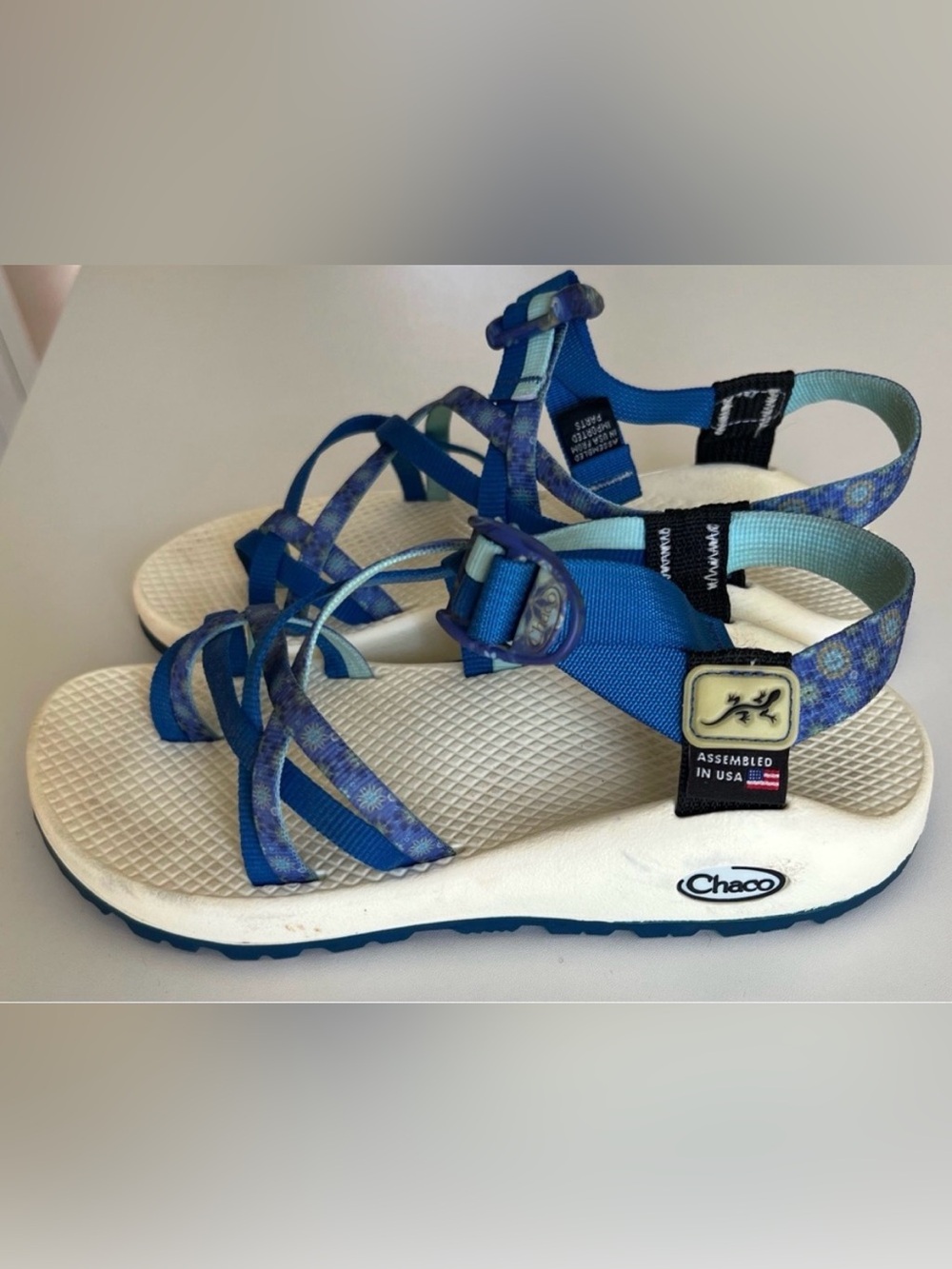 Chaco ZX/2 White Sole Adjustable Strap Sandals 7